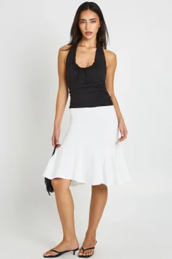 boohoo Haut Slinky Mat À Encolure Drapée Et Col Licou<Femme Tops