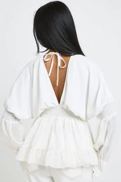 boohoo Haut Smock Ample À Décolleté En V Et Manches Bouffantes<Femme Tops