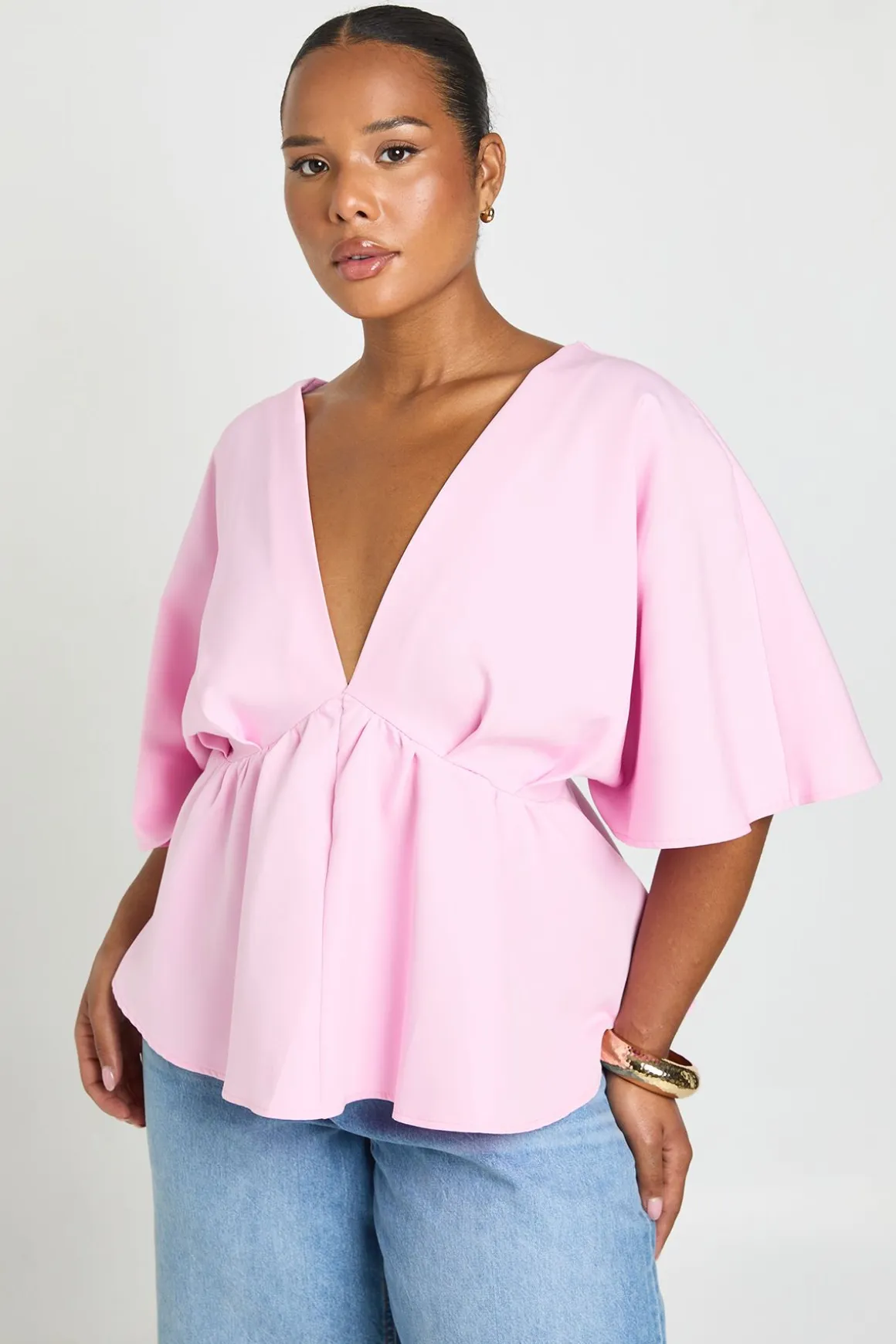 Haut Smock Grande Taille À Manches Ange
