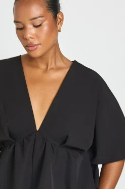 boohoo Haut Smocké Grande Taille À Manches Ange<Femme Tops