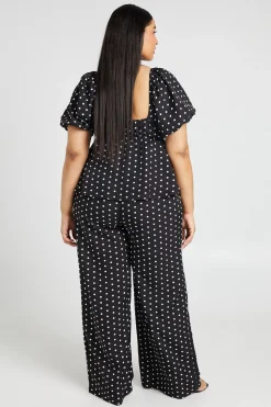 boohoo Haut Smocké À Pois Grande Taille Avec Manches Bouffantes<Femme Pois|Tops