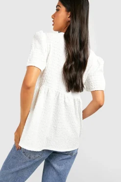 Haut smock texturé pour maternité
