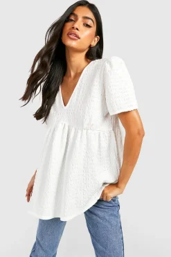 Haut smock texturé pour maternité