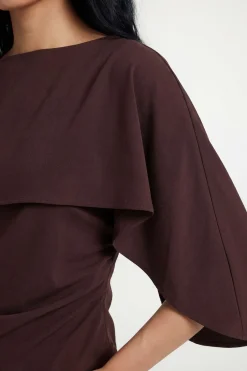 boohoo Haut À Superposition Cape<Femme Looks Chocolat|Tops