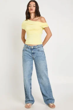 boohoo Haut Superposé À Épaule Froncée<Femme Tops