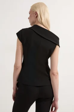 KarenMillen Haut tailleur stretch compact à col asymétrique et ceinture<Femme Tailleurs|Blazers