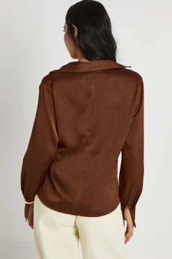 boohoo Haut Tall À Manches Longues Avec Devant Cache-cœur<Femme Tops