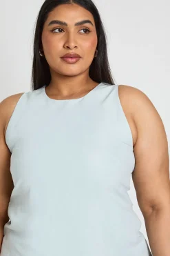 boohoo Haut Tissé Ample Coupe Racer Grande Taille<Femme Tops