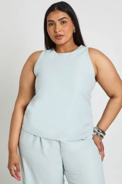 boohoo Haut Tissé Ample Coupe Racer Grande Taille<Femme Tops