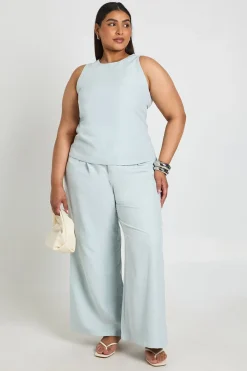 boohoo Haut Tissé Ample Coupe Racer Grande Taille<Femme Tops