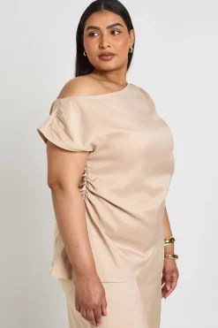 Haut Tissé Asymétrique Grande Taille