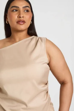 Haut Tissé Asymétrique Grande Taille