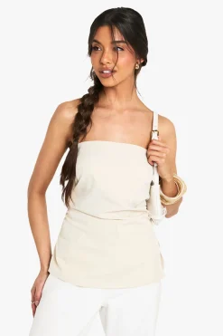Haut tissé bandeau à fente latérale