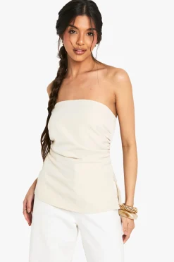 Haut tissé bandeau à fente latérale