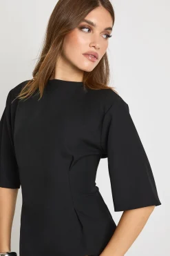 boohoo Haut Tissé Chiné À Taille Cintrée<Femme Tops