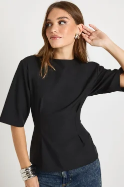 boohoo Haut Tissé Chiné À Taille Cintrée<Femme Tops