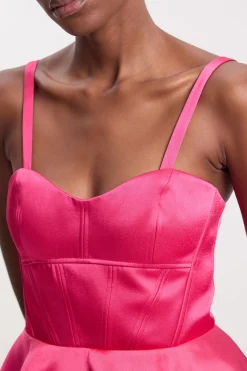 Haut Tissé En Satin Doublé Avec Détail Péplum