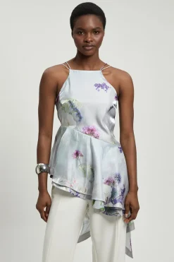 KarenMillen Haut Tissé À Imprimé Floral Métallisé<Femme Tops