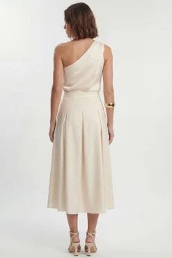 Haut Tissé Petite En Satin Martelé À Une Épaule