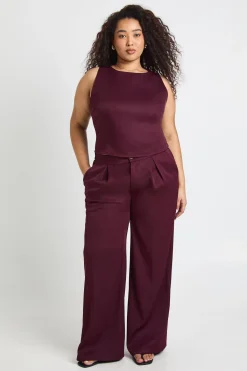 boohoo Haut Tissé Taille Plus à Col Nageur avec Taille Cintrée<Femme Tops