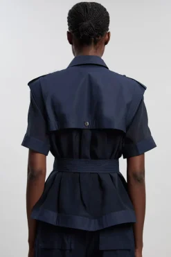 Haut Tissé Utilitaire En Organdi Avec Détail De Poche
