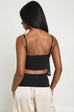 boohoo Haut Transparent À Bretelles Avec Ourlet Profond<Femme Tops