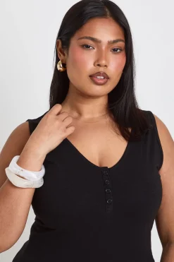 boohoo Haut Transparent Grande Taille À Détail Boutons<Femme Tops