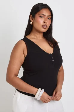 boohoo Haut Transparent Grande Taille À Détail Boutons<Femme Tops