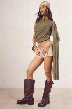 boohoo Haut Transparent Texturé Froncé Avec Détails Drapés<Femme Tops