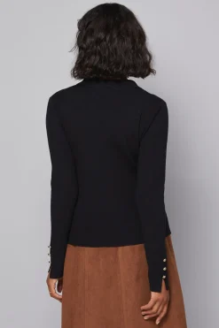 Haut Tricoté à Col avec Détail Trou de Serrure