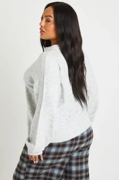 Haut tricoté à col et en V, taille plus