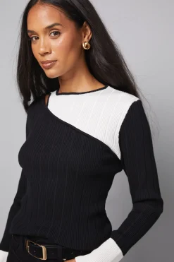 Wallis Haut Tricoté à Détails Côtelés Color Block<Femme Pulls Et Gilets|Toutes Les Mailles