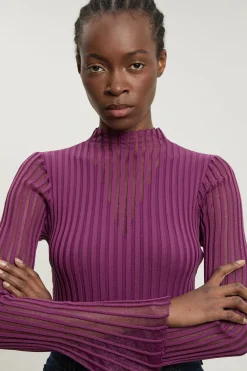 Haut Tricoté En Mélange De Viscose Filamentée