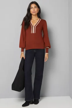 Wallis Haut Tricoté à Fermeture Éclair et Liserés Contrastants<Femme Pulls Et Gilets|Toutes Les Mailles