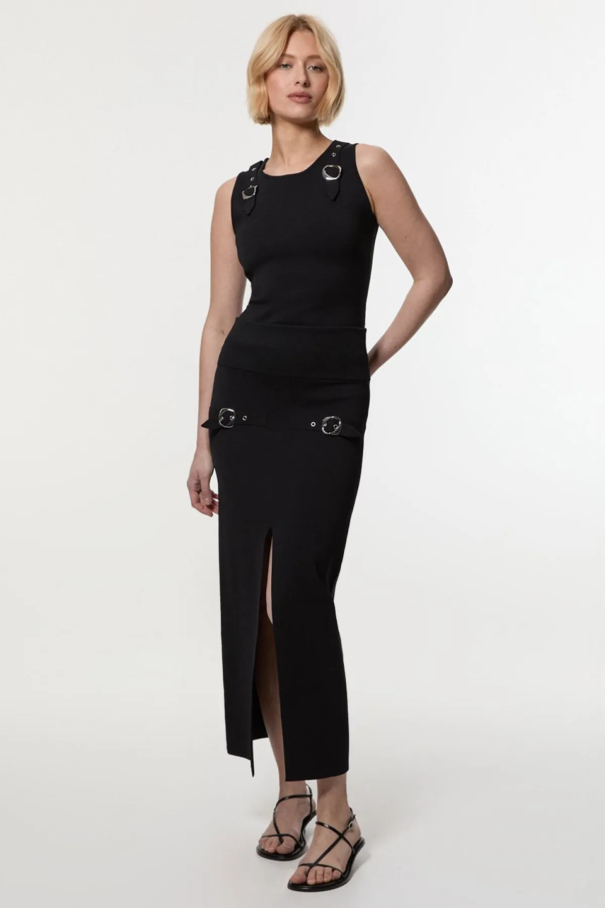 KarenMillen Haut tricoté à garniture de boucle<Femme Pulls Et Gilets|Toutes Les Mailles