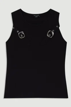 KarenMillen Haut tricoté à garniture de boucle<Femme Pulls Et Gilets|Toutes Les Mailles