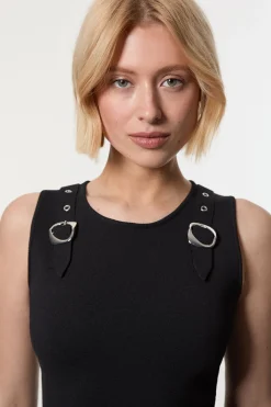 KarenMillen Haut tricoté à garniture de boucle<Femme Pulls Et Gilets|Toutes Les Mailles