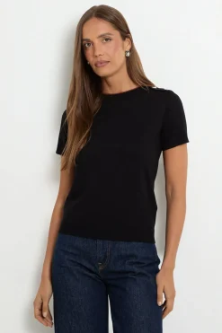 Wallis Haut Tricoté À Manches Courtes Avec Détail Boutonné<Femme Pulls Et Gilets|Toutes Les Mailles