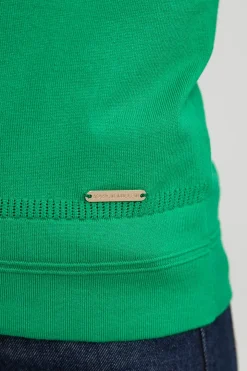 Haut Tricoté à Manches Longues et Col Carré en Mélange de Viscose