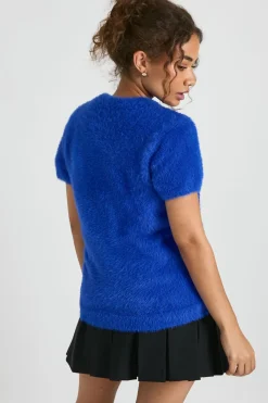 Haut tricoté oversize en maille duveteuse