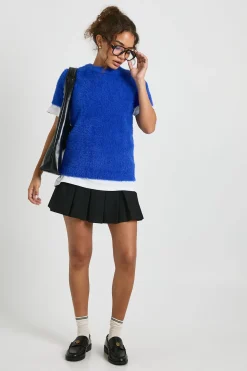 Haut tricoté oversize en maille duveteuse