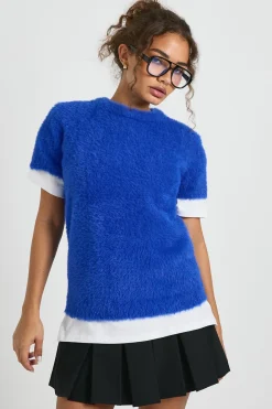 Haut tricoté oversize en maille duveteuse