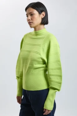 KarenMillen Haut Tricoté Petite À Manches Longues Avec Détails Côtelés Effet Laine<Femme Pulls Et Gilets|Toutes Les Mailles