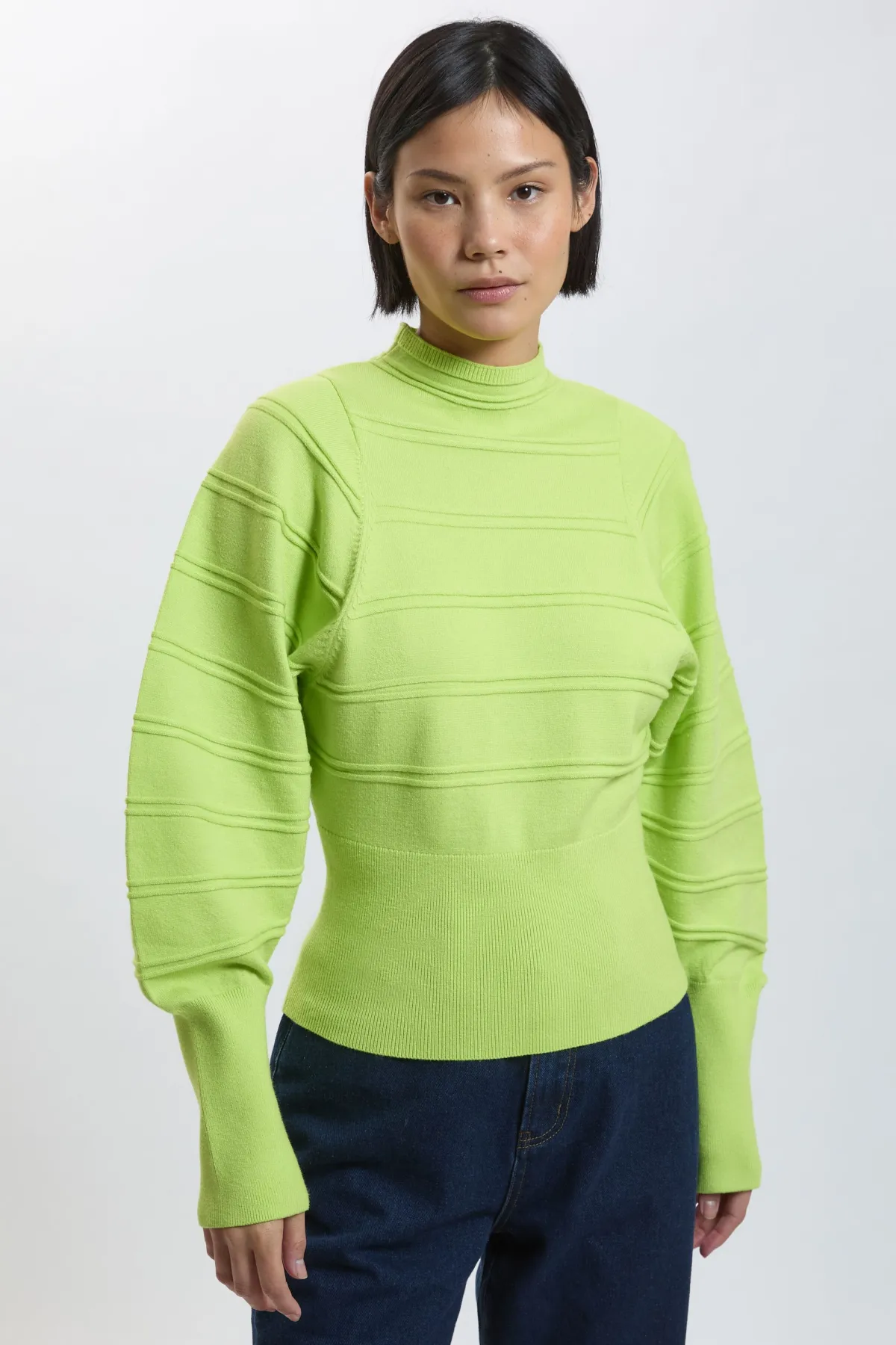 KarenMillen Haut Tricoté Petite À Manches Longues Avec Détails Côtelés Effet Laine<Femme Pulls Et Gilets|Toutes Les Mailles