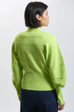 KarenMillen Haut Tricoté Petite À Manches Longues Avec Détails Côtelés Effet Laine<Femme Pulls Et Gilets|Toutes Les Mailles
