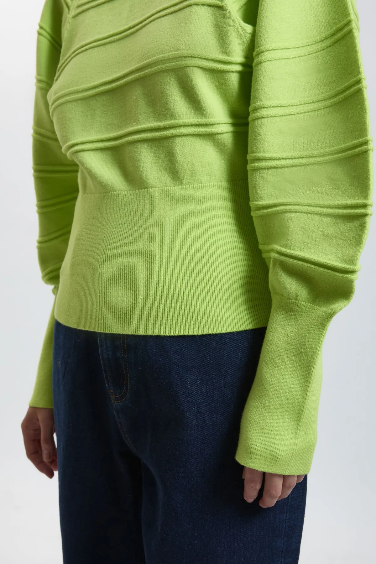 KarenMillen Haut Tricoté Petite À Manches Longues Avec Détails Côtelés Effet Laine<Femme Pulls Et Gilets|Toutes Les Mailles