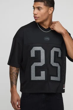 Haut universitaire Diamante oversize à coupe boxy en mesh