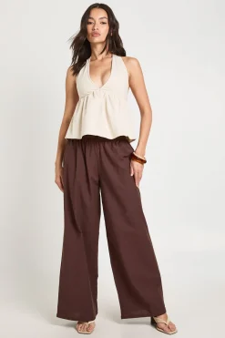 boohoo Haut Évasé Chambray À Encolure Dos-nu<Femme Tops