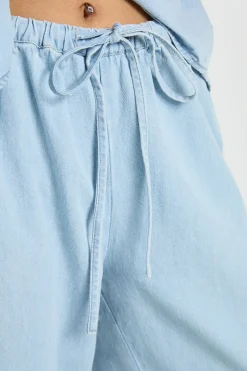 Haut Évasé En Chambray À Encolure Dos-nu