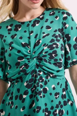 Dorothy Perkins Haut Vert à avec Détail Torsadé Devant et Manches Évasées<Femme Tops D’Automne|Tops